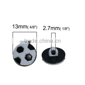 Resin Sewing Buttons Scrapbooking Single Hole Round Black & White Football Pattern thumbnail-2