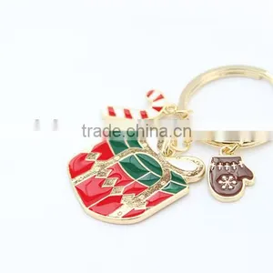 Charm Christmas Gift Box Deer Keychain Keyring Enamel Key Chain Pendant thumbnail-3