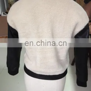 Ladies 2015 Newstyle Fake Fur Jacket With Sheep Leather Sleeve thumbnail-4