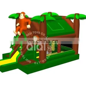 Inflatable Bounce House Jungle With Slide Kids Bouncy Castles for Sale thumbnail-1