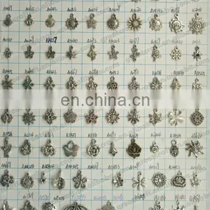 Antique Silver Plated Tibetan Silver Sunflower Pendants, Lead Free and Cadmium Free thumbnail-1
