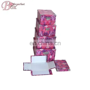 Classic Rectangle Buttons Folding Cardboard Storage Box for Shoe thumbnail-1