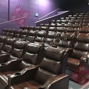 New Design High Quality Cinema Sofa,leather Fixed Movie Theater Chair thumbnail-5