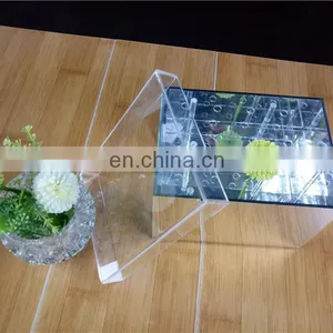 Manufactire in Custom Clear And Silver Mirror Acrylic Rose Flower Box With Cover Romantic Flower Fresh-keeping Box thumbnail-5