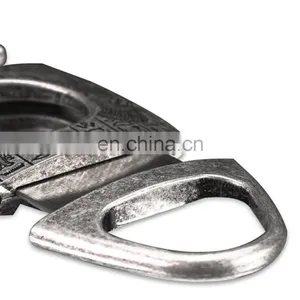 HQP-XJ06 HongQiang OEM Leather Pouch in Gift Box Classic Carving Pattern Double Edge Stainless Steel Portable Cigar Cutter thumbnail-4