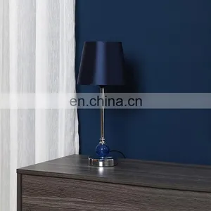 European Style Hotel Home Indoor Decor Bedroom Modern Table Light With Yellow Silk Lampshade thumbnail-6