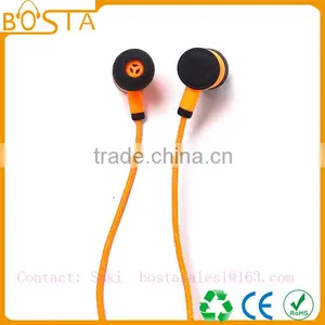 Sports Sweat-proof Wholesale Shiny Orange Soft Ruberized String Bluetooth Earphones thumbnail-2