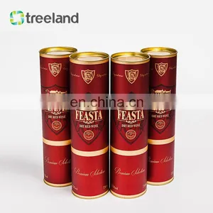 Luxury Wine Bottle Packaging Customized Cylinder Paper Tube Canister Recyclable Round Cardboard Tube thumbnail-2
