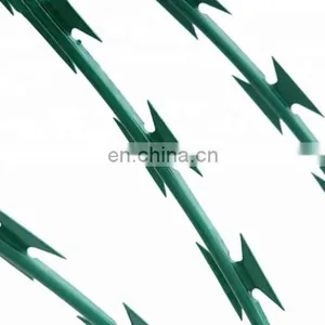 Barbed Razor Wire for Security BTO-22 Galvanized Razor Barbed Wire Concertina Wire Coil for Military thumbnail-2