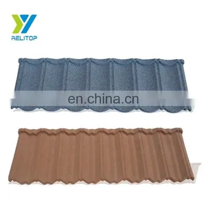 Galvanized Steel Building Material Coloful Stone Coated Metal Roof Tile thumbnail-1