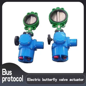 Wafer Type Electric Butterfly Valve DN32 Electronic Electric Actuator thumbnail-1
