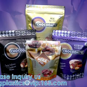 Kraft Paper Side Gusset Bag Open Top Heat Sealing For Snack Cookie Tea Take Out, Doypack Matte Mylar Packaging Bag Black Plastic Aluminum Foil Smell Proof Mylar Coffee Zipper Lock Bags thumbnail-3