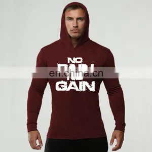 Gym Hoodie Jacket Sweatshirt Custom Logo Blank Cotton Fitness Hoodie Men thumbnail-4