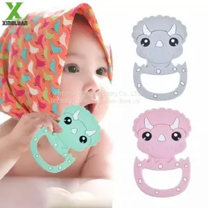 Cartoon Triceratops Children's Chew Toys Safe Food Grade Silicone Baby Molars thumbnail-2