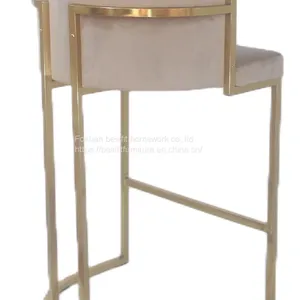 XC201 Gold Chair PU Hotel Chair Stainless Steel High Chair Modern Furniture thumbnail-2