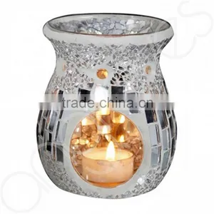 Handmade European Style Mosaic Candle Holders Glass Candlestick & Romatic Candle Cup & Glass Vasw For Wedding Decoration thumbnail-5