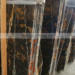 Cheap Supply Polished Black Portoro Marble Slab thumbnail-2