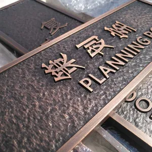 Metal Sign Customizing Company - Pure Copper Relief Plaque for House Numbers of Villa Residential Area - House Number Signboard Introduction Plaque thumbnail-3