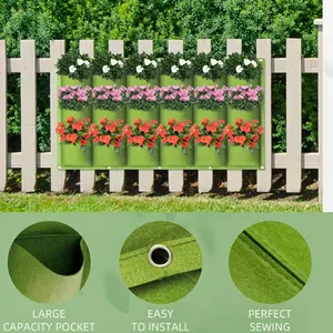 Multi-pocket Strawberry Grow Bags Hanging Vertical Flower Herb Planter Bags for Balcony Garden Decoration thumbnail-2