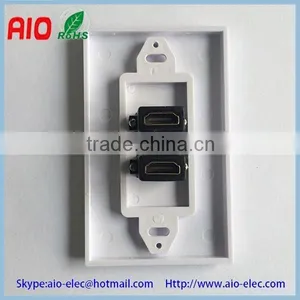2 Port Standard 180 Degree Couple High Definition Multimedia Interface Video Wall Plate thumbnail-2