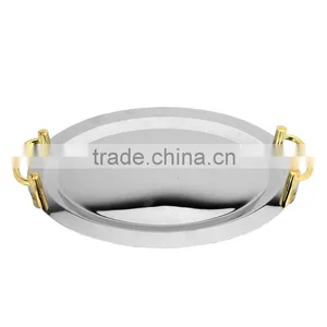 Clearly Mirror Polished Metal Serving Trays Wholesale Mirror Serving Tray With Round+rectangle+oval Shap thumbnail-5