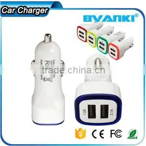 High Quality Brilliant 5V 2.1A Universal 2 Port Car Charger Input 12V 24V Car Battery Charger LED Dual Usb Car Charger With LED Supplier's Choice thumbnail-3