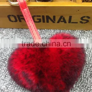 2016 Latest Cute Heart Pendant Fashion Girls Bag Phone Carkey Ornaments Leather Keychain thumbnail-5