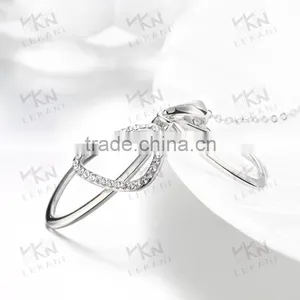 Metal Necklace Vola Shape Specail Design 18k White Gold Plated Necklace thumbnail-4