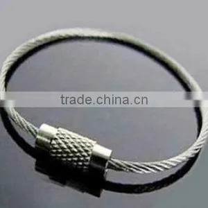 Stainless Steel Wire Keychain Cable Key Ring for Outdoor Hiking thumbnail-1