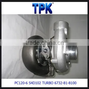 PC120-6 PC100-6 PC130-6,4D102,S4D102,S4D102E,SA4D102,SA4D102E ENGINE PARTS TURBOCHARGER 6732-81-8100 thumbnail-1