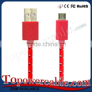 Factory Wholesale Customized Fabric Shielded Mobile Phone Micro USB Cable thumbnail-3