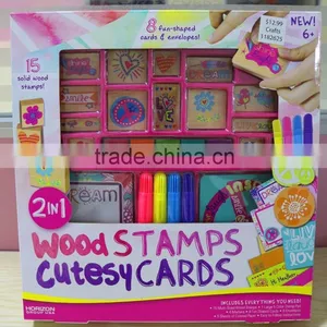 15 PCS WOODEN STAMPS WITH CUTESY CARD thumbnail-1
