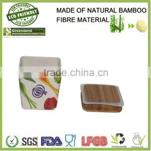Beautiful Flower Prints Square Canister,bamboo Fiber Storage thumbnail-1