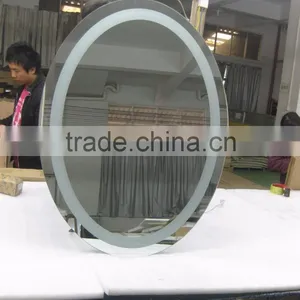 Wall Mounted LED Lighted Frameless Bathroom Oval Mirror thumbnail-2