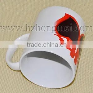 DIY 2015 New High Quality 11oz Ceramic Sublimation Color Changing Mugs Heart Shape Logo Cup thumbnail-6