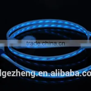 el Data Cable With Glowing Chasing Light el Wire Usb Cable Micro Usb 8pin Lighting Usb Cbale Led Light for Smartphones thumbnail-3
