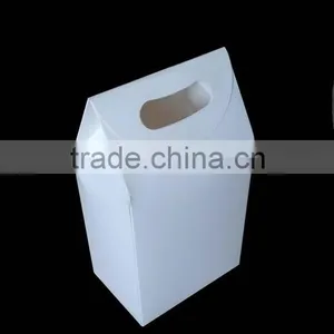Food Safe SBS White Cardboard Die Cut Handle Paper Bags thumbnail-1