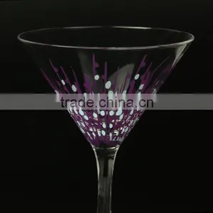 Purple Unique Design Leadfree Crystal High Quality Customized Clear Martini Cocktail Glass thumbnail-2