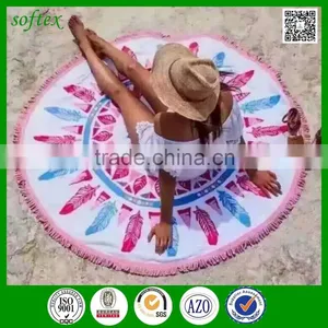 Top Selling Products 2016 Custom Logo Design Round Towel Beach With Tassels thumbnail-1