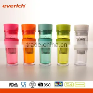 16oz Double Wall Tritan Tumbler With Flip Lip and Stainless Steel Infuser thumbnail-1