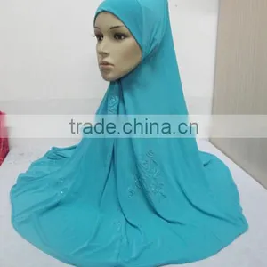 H306 Big Size Muslim Hijab With Flower Prints,islamic Scarf thumbnail-3