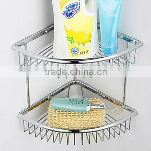 Bathroom Corner Mount Double Tiers Soap Basket BA1192 thumbnail-1
