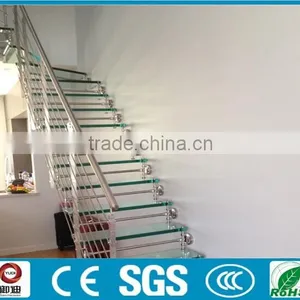 DIY Led Glass Straight Floating Stairs --YUDI thumbnail-2
