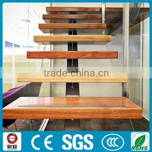 Modular Mono Stringer Indoor Modern Metal Wood Stairs Design thumbnail-3