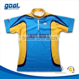 Professional Custom Design Striped Blank Short Sleeve Rugby Jersey thumbnail-1