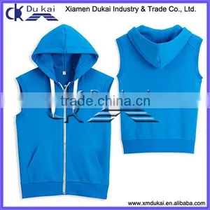 Men's Cotton Terry Waistcoat With Hood, Men's Vest thumbnail-1