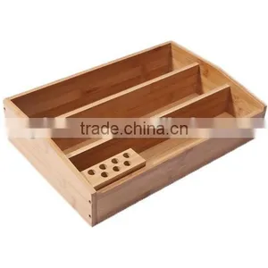 Hot Selling ! 2015 New Model 100% Bamboo Desk Organizer Cosmetics Storage Box thumbnail-1