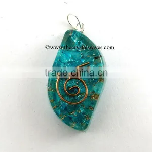 Blue Orgone Eye Shape Pendants thumbnail-1