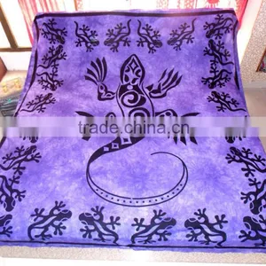Indian Lizard Print Tapestry Wall Hanging Wild Life Cotton Double Bedspread Wall Decor Art thumbnail-1