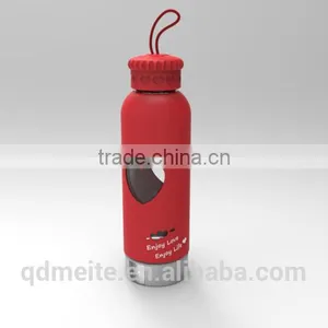 2016 Custom Glass Bottle /water Bottle/ Drink Bottle With Silicone Sleeve Quality Choice thumbnail-3